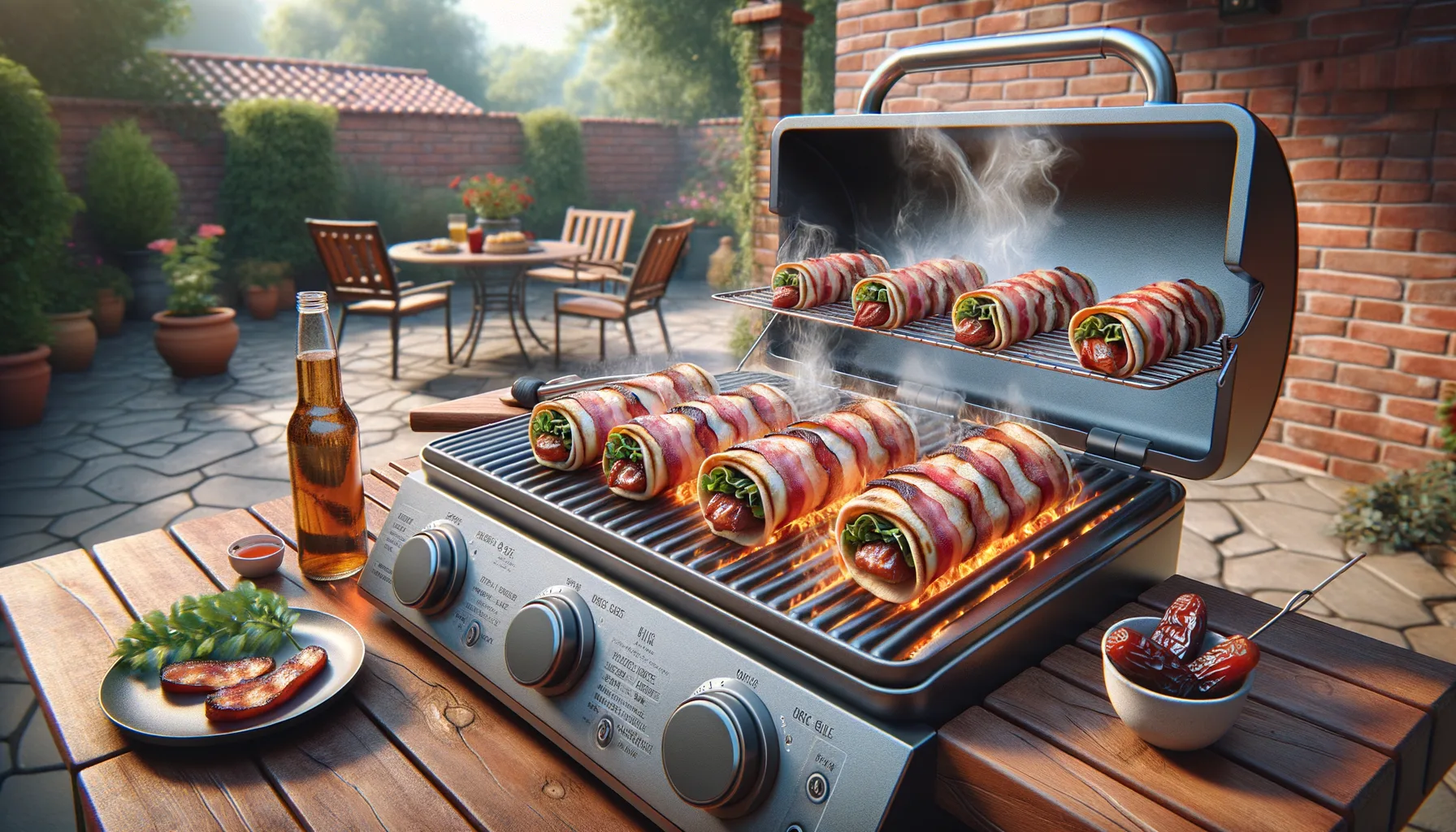 Elektrogrill Bacon-Wraps mit Datteln