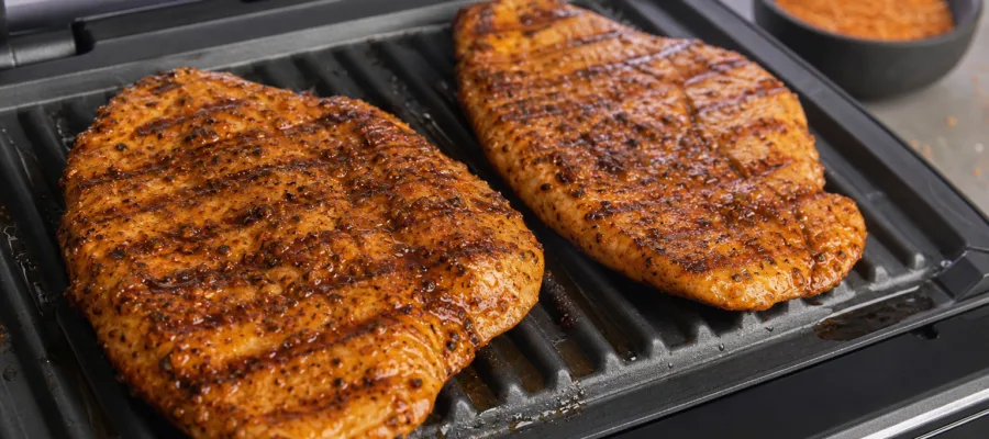 Elektrogrill Putensteak mit schnellem BBQ-Rub